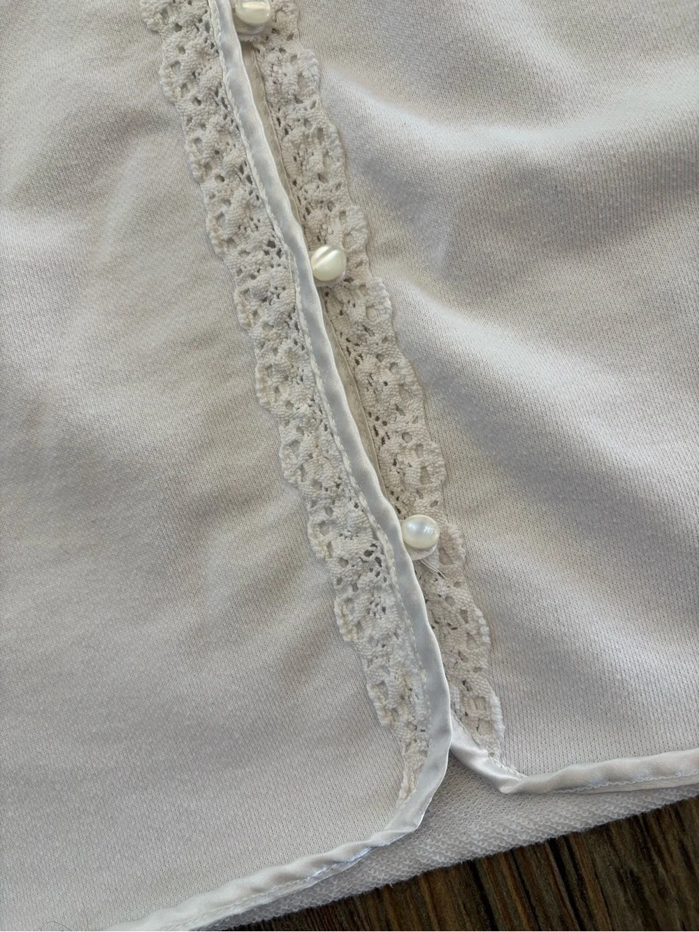 Vtg 90s Gold Label Victorias Secret Button-Front Cardigan Womens Sm White Lace